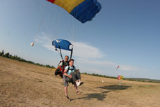 Posé en parachute tandem